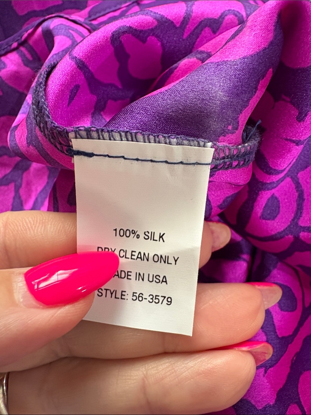 Alice & Trixie purple and Magenta Cold-Shoulder Tie-Neck 100% SILK Blouse XS - Picture 9 of 12